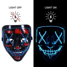 Load image into Gallery viewer, Halloween Mask Light Up Hacker Purge Mask Scary LED Mask for Cosplay Costumes Festival Carnival Party Gifts for Kids Men Women
