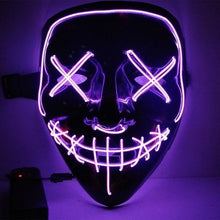 Load image into Gallery viewer, Halloween Mask Light Up Hacker Purge Mask Scary LED Mask for Cosplay Costumes Festival Carnival Party Gifts for Kids Men Women
