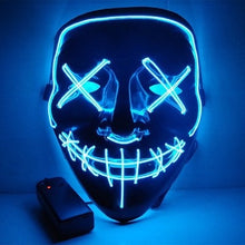 Load image into Gallery viewer, Halloween Mask Light Up Hacker Purge Mask Scary LED Mask for Cosplay Costumes Festival Carnival Party Gifts for Kids Men Women
