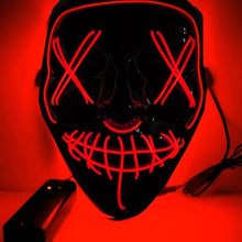 Load image into Gallery viewer, Halloween Mask Light Up Hacker Purge Mask Scary LED Mask for Cosplay Costumes Festival Carnival Party Gifts for Kids Men Women

