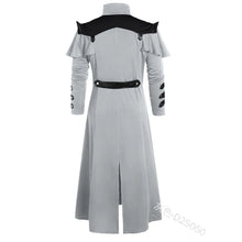 Load image into Gallery viewer, Halloween Medieval Steampunk Assassin Elves Pirate Costume For Adult Black Vintage Long Split Jacket Gothic Armor Leather Coats

