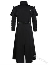 Load image into Gallery viewer, Halloween Medieval Steampunk Assassin Elves Pirate Costume For Adult Black Vintage Long Split Jacket Gothic Armor Leather Coats

