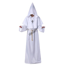 Load image into Gallery viewer, Halloween Medieval Hooded Robe plague doctor costume mask hat for men Monk Cosplay Steampunk Priest horror Wizard Cloak Cape
