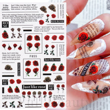 Load image into Gallery viewer, Halloween Nail Art Sticker Skull Bone Clown Pumpkin Sliders Snake Anime Cartoon Spider Decals Manicure Decor SASTZCS050-057
