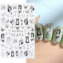 Load image into Gallery viewer, Halloween Nail Art Sticker Skull Bone Clown Pumpkin Sliders Snake Anime Cartoon Spider Decals Manicure Decor SASTZCS050-057
