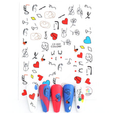 Load image into Gallery viewer, Halloween Nail Art Sticker Skull Bone Clown Pumpkin Sliders Snake Anime Cartoon Spider Decals Manicure Decor SASTZCS050-057
