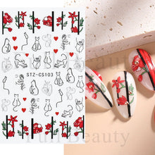 Load image into Gallery viewer, Halloween Nail Art Sticker Skull Bone Clown Pumpkin Sliders Snake Anime Cartoon Spider Decals Manicure Decor SASTZCS050-057
