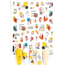Load image into Gallery viewer, Halloween Nail Art Sticker Skull Bone Clown Pumpkin Sliders Snake Anime Cartoon Spider Decals Manicure Decor SASTZCS050-057
