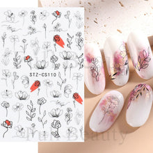 Load image into Gallery viewer, Halloween Nail Art Sticker Skull Bone Clown Pumpkin Sliders Snake Anime Cartoon Spider Decals Manicure Decor SASTZCS050-057
