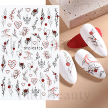 Load image into Gallery viewer, Halloween Nail Art Sticker Skull Bone Clown Pumpkin Sliders Snake Anime Cartoon Spider Decals Manicure Decor SASTZCS050-057
