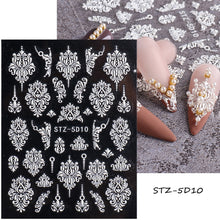 Load image into Gallery viewer, Halloween Nails Acrylic Sticker Realistic Eyes Bone Spider 5D Embossed Sliders Gel Polish Engraved Decal Tips Decor CHSTZ-5D60
