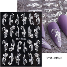 Load image into Gallery viewer, Halloween Nails Acrylic Sticker Realistic Eyes Bone Spider 5D Embossed Sliders Gel Polish Engraved Decal Tips Decor CHSTZ-5D60
