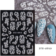 Load image into Gallery viewer, Halloween Nails Acrylic Sticker Realistic Eyes Bone Spider 5D Embossed Sliders Gel Polish Engraved Decal Tips Decor CHSTZ-5D60

