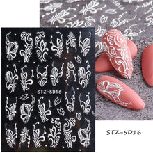 Load image into Gallery viewer, Halloween Nails Acrylic Sticker Realistic Eyes Bone Spider 5D Embossed Sliders Gel Polish Engraved Decal Tips Decor CHSTZ-5D60
