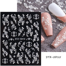 Load image into Gallery viewer, Halloween Nails Acrylic Sticker Realistic Eyes Bone Spider 5D Embossed Sliders Gel Polish Engraved Decal Tips Decor CHSTZ-5D60
