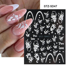 Load image into Gallery viewer, Halloween Nails Acrylic Sticker Realistic Eyes Bone Spider 5D Embossed Sliders Gel Polish Engraved Decal Tips Decor CHSTZ-5D60

