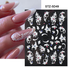 Load image into Gallery viewer, Halloween Nails Acrylic Sticker Realistic Eyes Bone Spider 5D Embossed Sliders Gel Polish Engraved Decal Tips Decor CHSTZ-5D60
