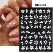 Load image into Gallery viewer, Halloween Nails Acrylic Sticker Realistic Eyes Bone Spider 5D Embossed Sliders Gel Polish Engraved Decal Tips Decor CHSTZ-5D60
