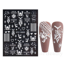 Load image into Gallery viewer, Halloween Nails Acrylic Sticker Realistic Eyes Bone Spider 5D Embossed Sliders Gel Polish Engraved Decal Tips Decor CHSTZ-5D60

