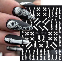 Load image into Gallery viewer, Halloween Nails Acrylic Sticker Realistic Eyes Bone Spider 5D Embossed Sliders Gel Polish Engraved Decal Tips Decor CHSTZ-5D60
