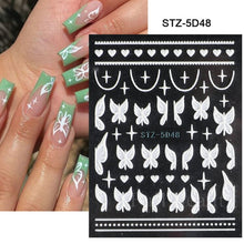 Load image into Gallery viewer, Halloween Nails Acrylic Sticker Realistic Eyes Bone Spider 5D Embossed Sliders Gel Polish Engraved Decal Tips Decor CHSTZ-5D60
