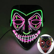 Load image into Gallery viewer, Halloween Neon Led Purge Mask Masque Masquerade Party Masks Light Luminous In The Dark Funny Masks Cosplay Costume Supplies
