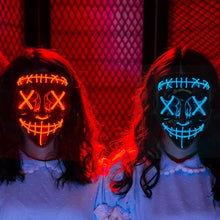 Load image into Gallery viewer, Halloween Neon Led Purge Mask Masque Masquerade Party Masks Light Luminous In The Dark Funny Masks Cosplay Costume Supplies
