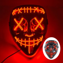 Load image into Gallery viewer, Halloween Neon Led Purge Mask Masque Masquerade Party Masks Light Luminous In The Dark Funny Masks Cosplay Costume Supplies
