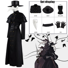 Load image into Gallery viewer, Halloween  Party Raven Cosplay Costume Gothic Style Demon Black Long Suit Carnival 2023 Valorant Clothes  Steampunk Cyberpunk
