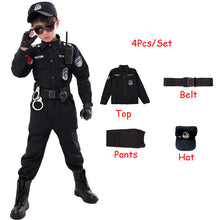 Load image into Gallery viewer, Halloween Policeman Costumes Children Kids Carnival Party Police Uniform Boys SWAT Army Policemen Cosplay Clothes Sets 110-160cm
