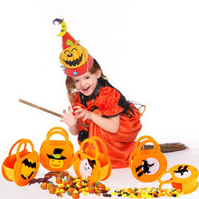 Load image into Gallery viewer, Halloween Pumpkin Bag Children Candy Gift Bag Props Basket DIY Festival Supplies Halloween Children Loot Handheld Storage Basket

