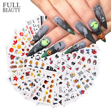 Load image into Gallery viewer, Halloween Series Nail Stickers Set Cute Pumpkin Skull Transfer Sliders For Nails Watermark Temporary Tattoos Decals CHSTZ856-879
