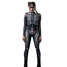 Load image into Gallery viewer, Halloween Skeleton Printed Bodysuit Cosplay Costumes Suit Women Jumpsuit Disfraz Halloween Mujer Scary Costumes Disfraz
