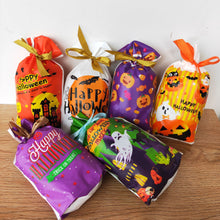 Load image into Gallery viewer, 10pcs Halloween Snoep Tas Trekkoord Ziplock Zak Halloween Verpakking Zak Bakken Cookie Halloween Zak Gift Bag Halloween Decoratie
