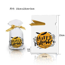 Load image into Gallery viewer, 10pcs Halloween Snoep Tas Trekkoord Ziplock Zak Halloween Verpakking Zak Bakken Cookie Halloween Zak Gift Bag Halloween Decoratie
