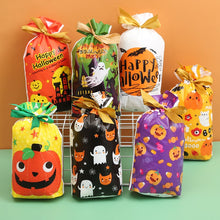 Load image into Gallery viewer, 10pcs Halloween Snoep Tas Trekkoord Ziplock Zak Halloween Verpakking Zak Bakken Cookie Halloween Zak Gift Bag Halloween Decoratie
