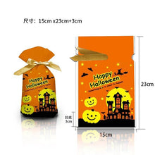 Load image into Gallery viewer, 10pcs Halloween Snoep Tas Trekkoord Ziplock Zak Halloween Verpakking Zak Bakken Cookie Halloween Zak Gift Bag Halloween Decoratie

