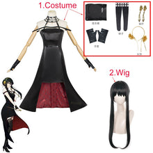 Load image into Gallery viewer, Halloween Spy X Family Yor Forger Cosplay Costume Anime killer Cosplay Wig Adult Clothing Including Sock Glove Headdress Earring
