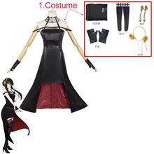 Load image into Gallery viewer, Halloween Spy X Family Yor Forger Cosplay Costume Anime killer Cosplay Wig Adult Clothing Including Sock Glove Headdress Earring
