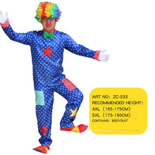 Load image into Gallery viewer, Halloween men costumes Funny Circus  Naughty Harlequin Uniform men costume Fancy Dress Cosplay for adult Men Women Clown Costume
