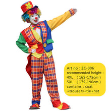 Load image into Gallery viewer, Halloween men costumes Funny Circus  Naughty Harlequin Uniform men costume Fancy Dress Cosplay for adult Men Women Clown Costume
