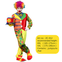 Load image into Gallery viewer, Halloween men costumes Funny Circus  Naughty Harlequin Uniform men costume Fancy Dress Cosplay for adult Men Women Clown Costume
