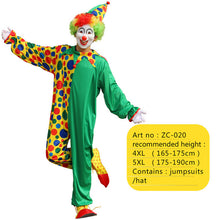 Load image into Gallery viewer, Halloween men costumes Funny Circus  Naughty Harlequin Uniform men costume Fancy Dress Cosplay for adult Men Women Clown Costume
