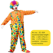 Load image into Gallery viewer, Halloween men costumes Funny Circus  Naughty Harlequin Uniform men costume Fancy Dress Cosplay for adult Men Women Clown Costume
