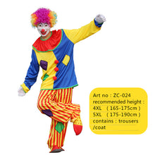 Load image into Gallery viewer, Halloween men costumes Funny Circus  Naughty Harlequin Uniform men costume Fancy Dress Cosplay for adult Men Women Clown Costume
