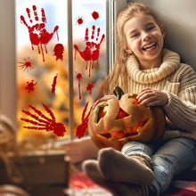 Load image into Gallery viewer, Halloween Wall Stickers Horror Bloody Hands and Blood Footprints Stickers Restaurant Mall Halloween Decoration Glass Stickers
