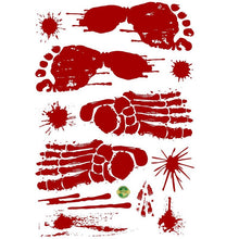 Load image into Gallery viewer, Halloween Wall Stickers Horror Bloody Hands and Blood Footprints Stickers Restaurant Mall Halloween Decoration Glass Stickers
