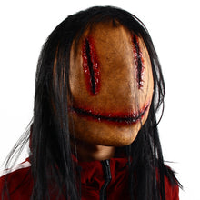 Load image into Gallery viewer, Halloween long hair mask Cosplay tricky costume props Halloween horror masquerade mask Bloody horror smile scary
