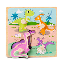 Load image into Gallery viewer, Hand Grab Board Puzzle Wooden Toys For Children Cartoon Animal Fruit Wood Jigsaw Kids Baby Early Educational Toy Hot Sell
