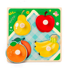 Load image into Gallery viewer, Hand Grab Board Puzzle Wooden Toys For Children Cartoon Animal Fruit Wood Jigsaw Kids Baby Early Educational Toy Hot Sell

